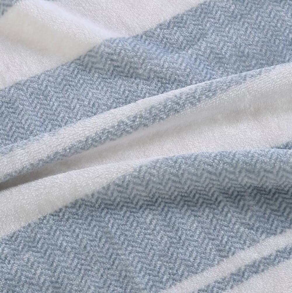 Twin Ultra Soft Plush Bed Blanket Gray Stripe - Eddie Baue